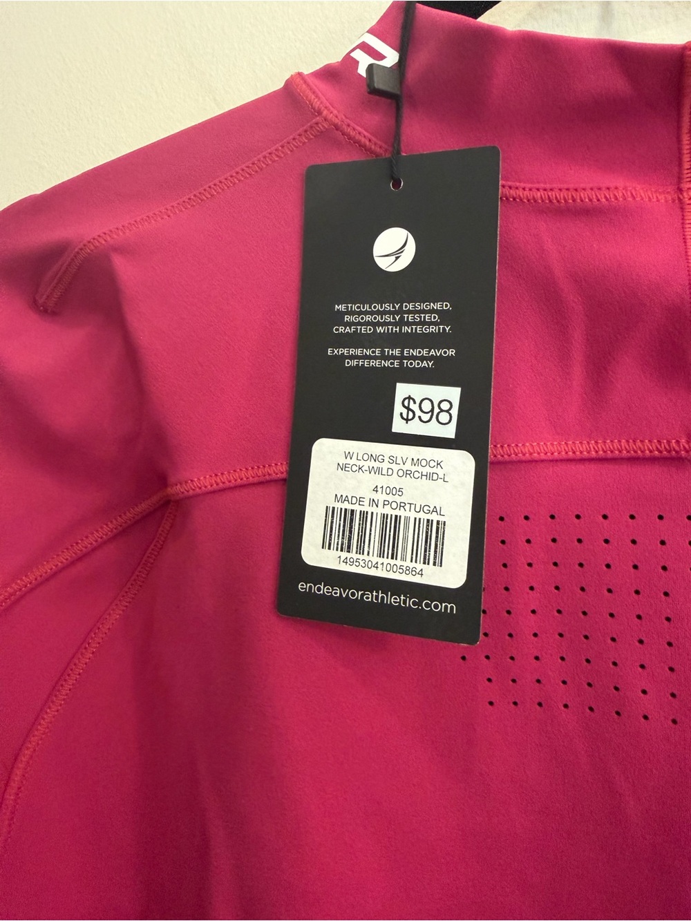 ENDVR Wild Orchid Long Sleeve Mock Neck Athletic Top Thumb Holes Med & L - New - Picture 4 of 4